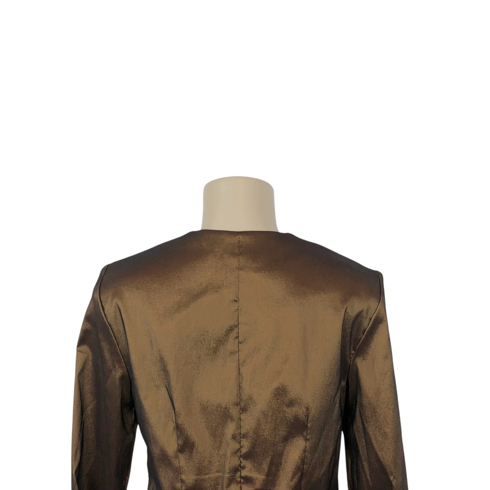 Vintage 90s JR Nites Bronze Metallic Beaded Formal Evening Top Size 10 Party Y2K - Picture 8 of 12